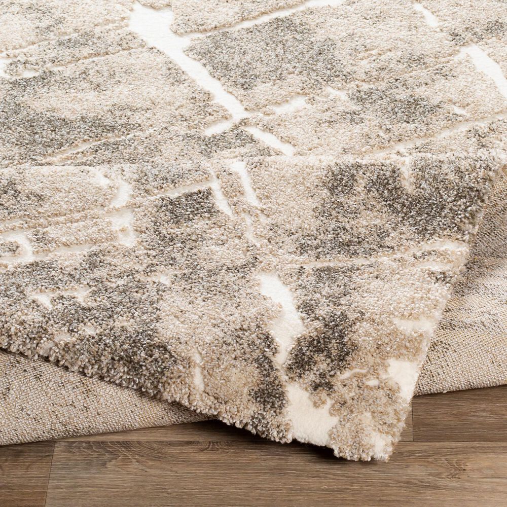 Surya Tuscany TUS-2300 White, Light Beige and Dark Brown 7&#39;10&quot; Square Area Rug, , large