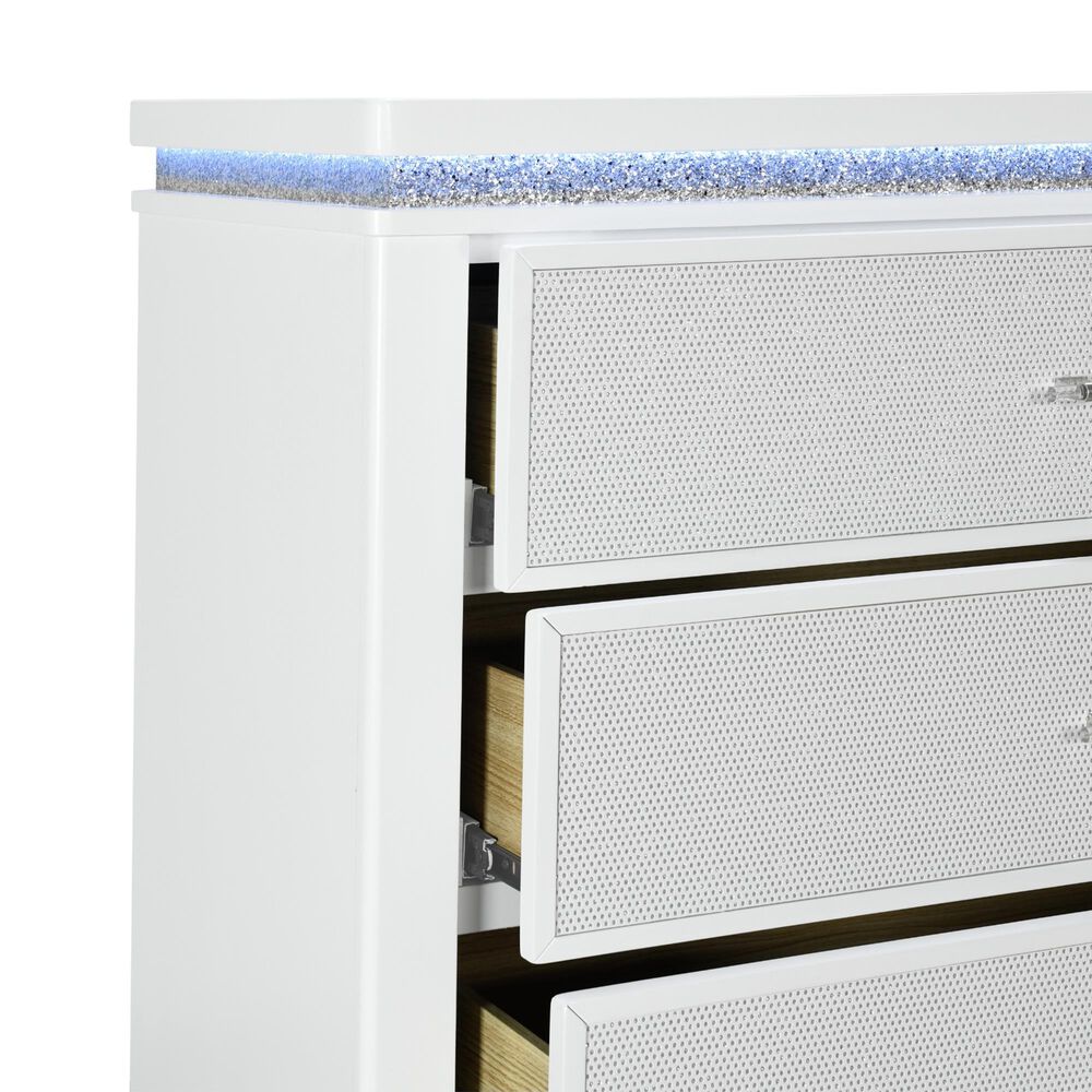 Global Furniture USA Alina 9-Drawer Dresser with Mirror in White, , large