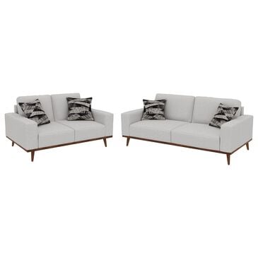 Golden Wave Furniture Heath Stationary Sofa and Loveseat Set in White, , large