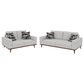 Golden Wave Furniture Heath Stationary Sofa and Loveseat Set in White, , large
