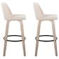 LumiSource Toriano Swivel Bar Stool with Cream Noise Fabric Upholstery in Whitewashed and Black (Set of 2), , large