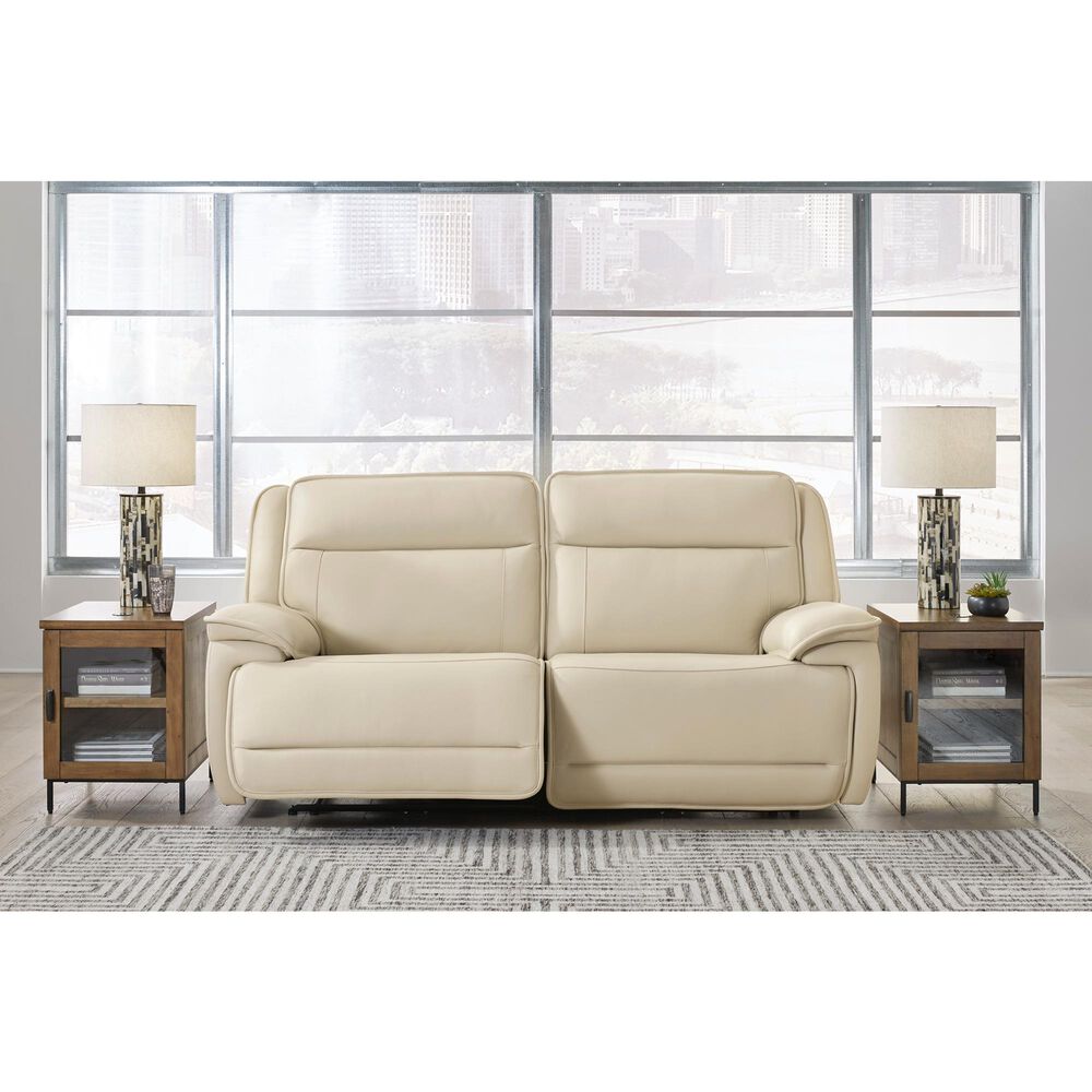 Ashley Double Deal 2-Piece Power Symmetrical Reclining Loveseat in Almond, , large