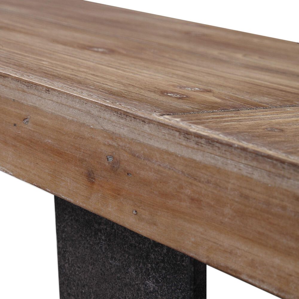 Uttermost Freddy Console Table in Weathered Oak and Black, , large