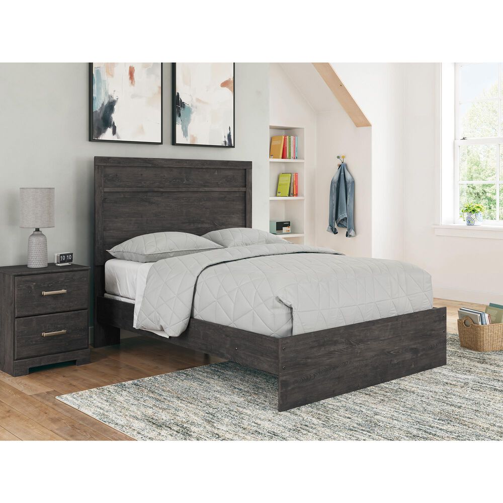 Ashley Belachime Full Panel Bed with Nightstand in Dark Charcoal, , large