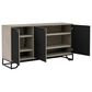 Bassett Mirror Company Ripple Effect 3-Door Server in Smokey Mocha and High Gloss Black, , large