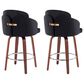 LumiSource Dahlia Swivel Counter Stool with Camel Upholstery in Walnut and Chrome (Set of 2), , large
