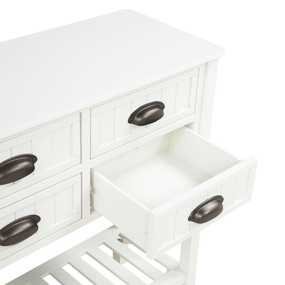 Linon Home Decor Brimley Beadboard Console Table in Antique White, , large