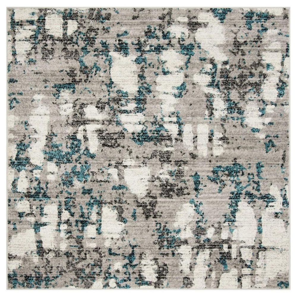 Safavieh Skyler SKY193B 4" Square Grey and Blue Area Rug, , large