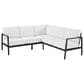 Linon Home Decor Holland 2-Piece Outdoor Sectional Sofa with White Upholstery in Black, , large