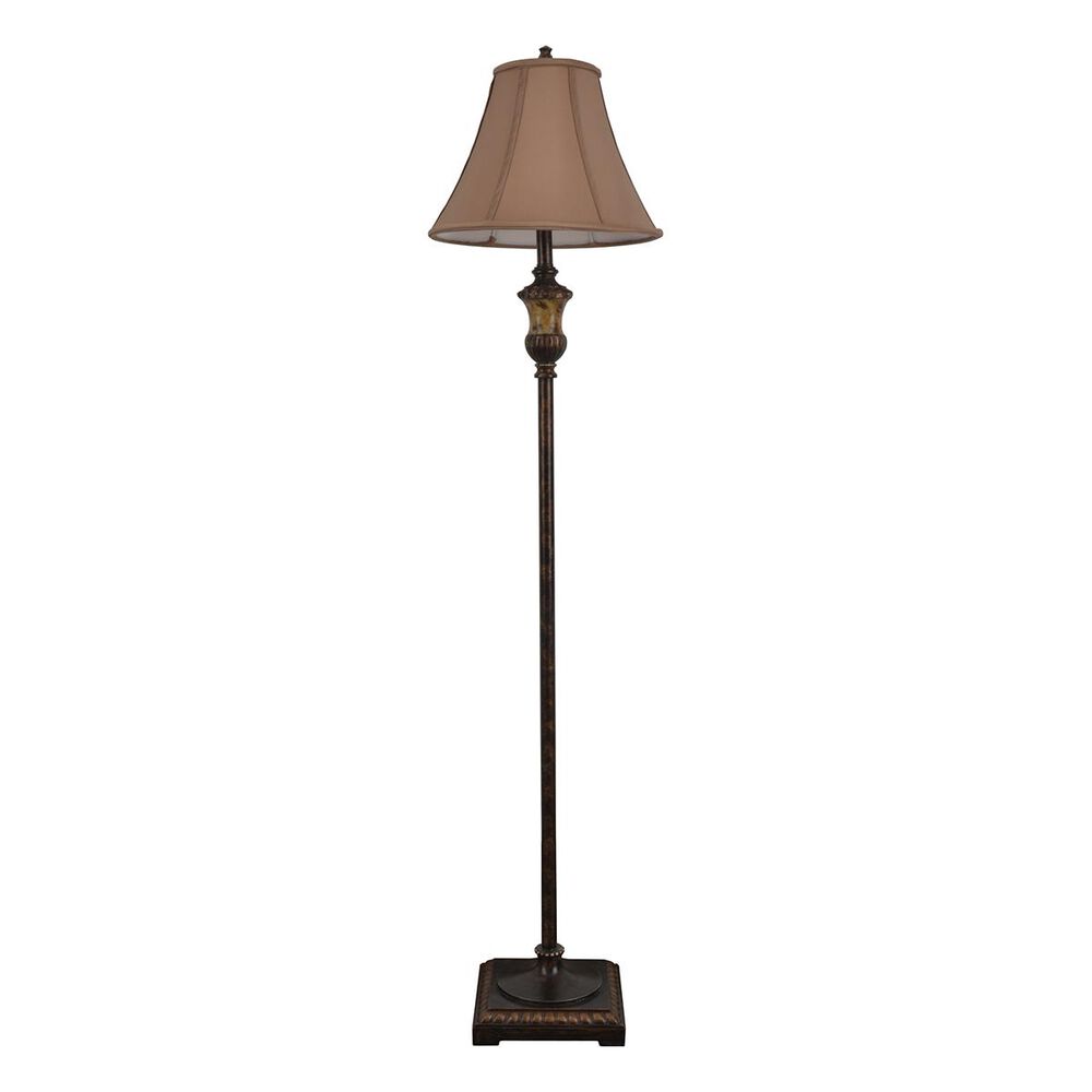Decor Therapy 60" Floor Lamp with Tan Shade in Golden and Bronze, , large