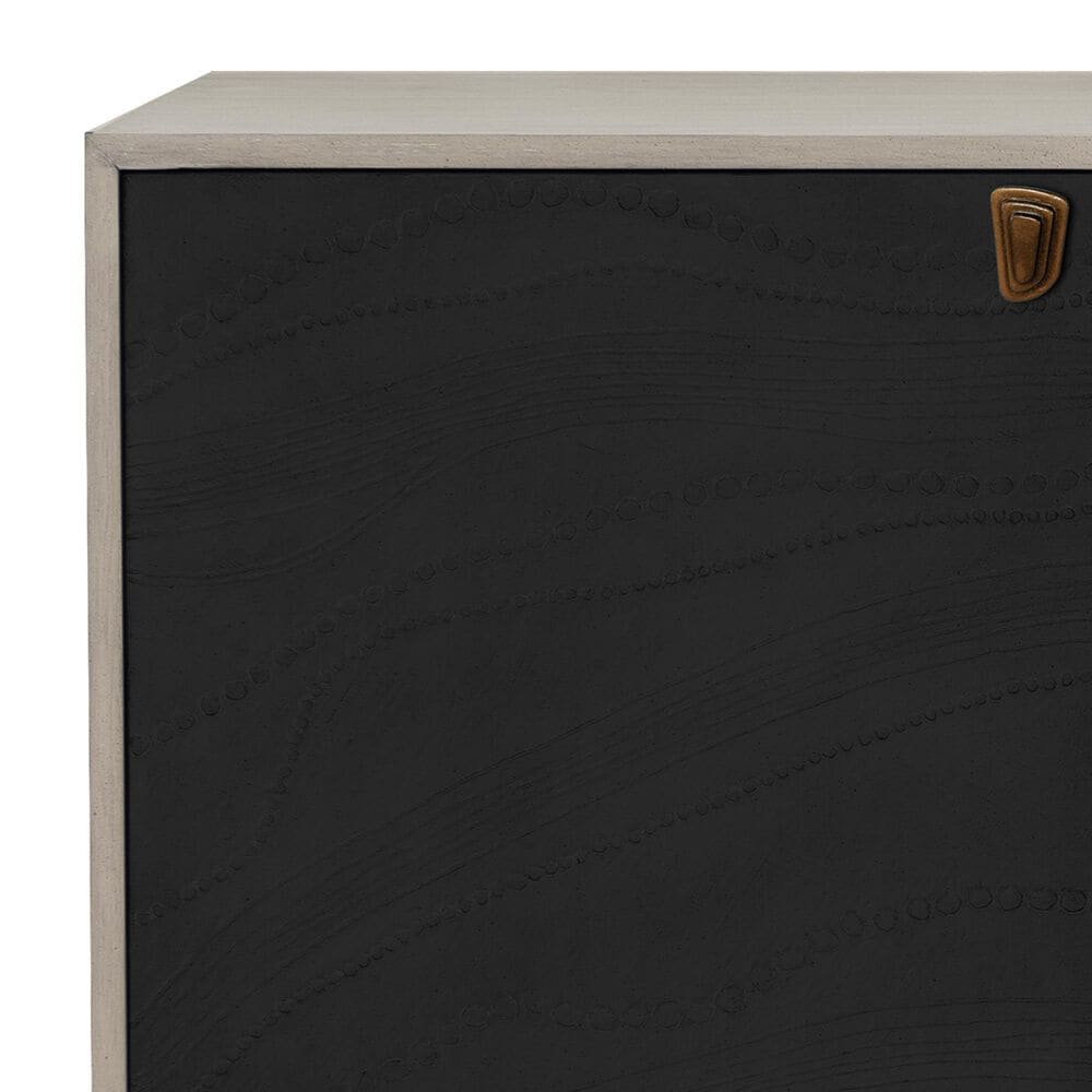 Bassett Mirror Company Ripple Effect 3-Door Server in Smokey Mocha and High Gloss Black, , large