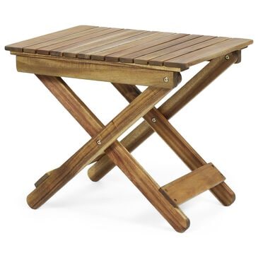 Hearth and Haven Folding Patio Side Table in Natural, , large