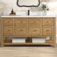 James Martin Vanities Breckenridge 60" Single Bathroom Vanity in Light Natural Oak with Single Hole 3 cm White Zeus Quartz Top and Rectangular Sink, , large