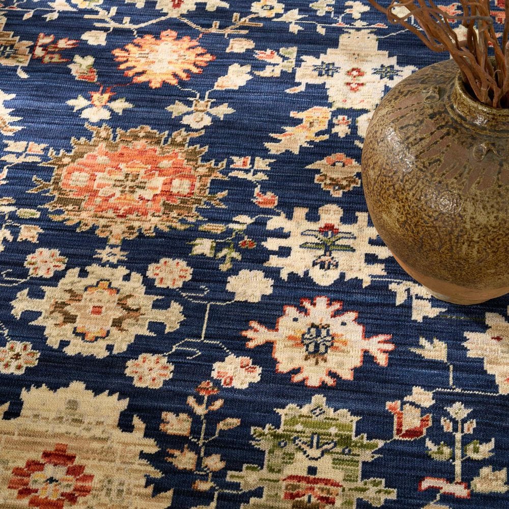 Nourison Antique Bloom Navy 5'6" x 8'6" Area Rug, , large