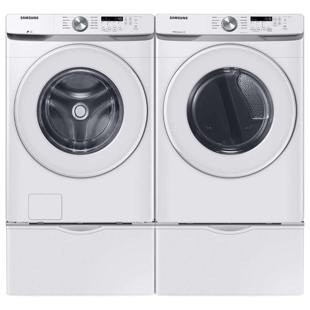 Samsung 4.5 Cu. Ft. Front Load Washer and 7.5 Cu. Ft. Gas Dryer with Sensor Dry Laundry Pair in White, , large