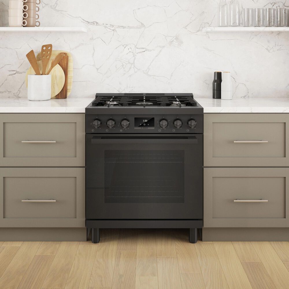 Bosch 30&quot; Freestanding Gas Range in Black Stainless Steel, , large