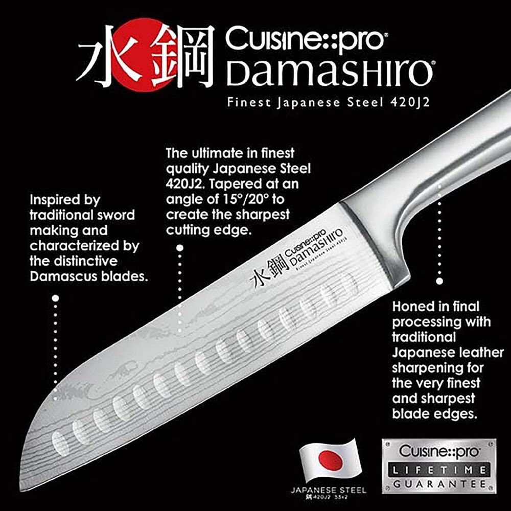 Power A Damashiro 7-Piece Kin Knife Block Set in Stainless Steel, , large