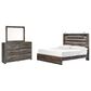Ashley Drystan 3-Piece King Panel Bedroom Set in Brown Rustic, Burnt Orange and Teal, , large