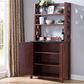 Furniture of America Plummer Kitchen Cabinet in Vintage Walnut, , large