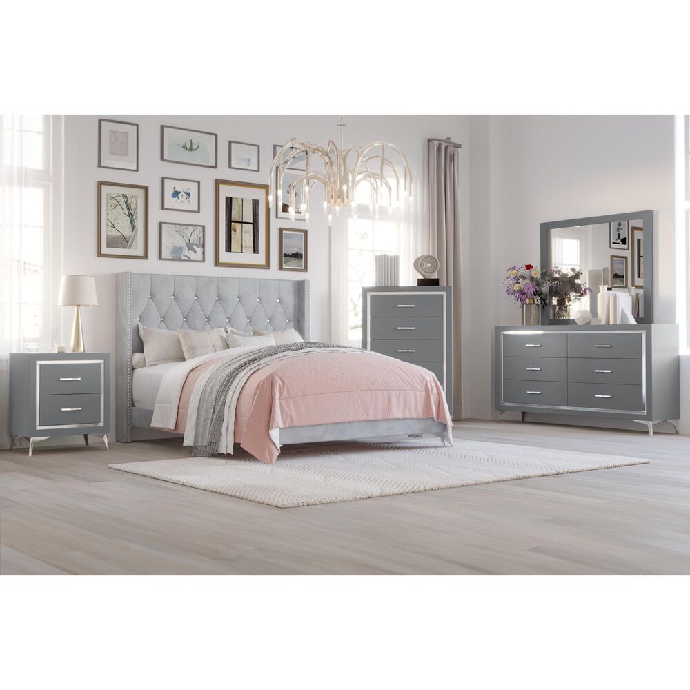 New Heritage Design Huxley Dresser Mirror in Gray, , large