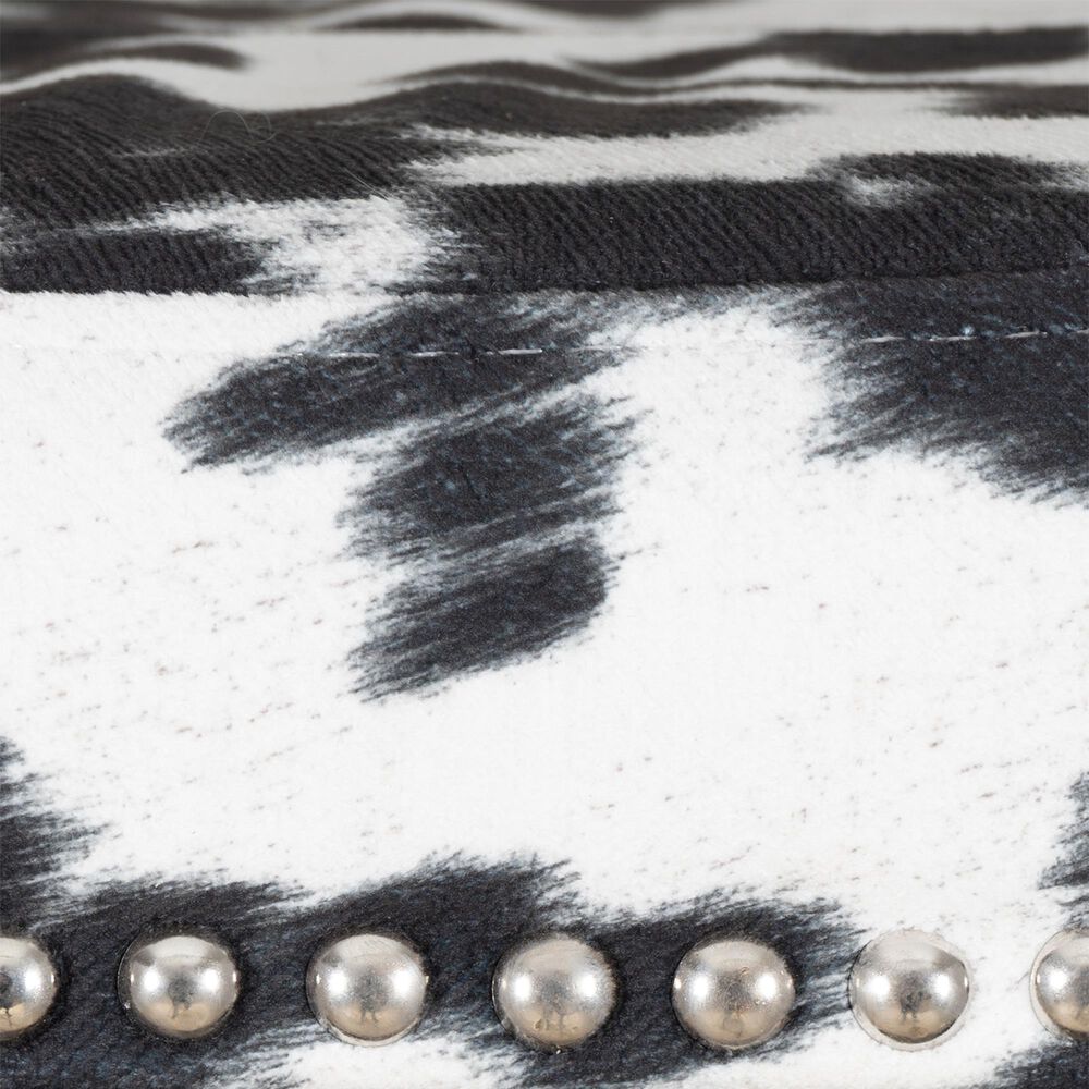 Linon Home Decor Claridge Counter Stool with Black Cow Print Cushion in Black, , large