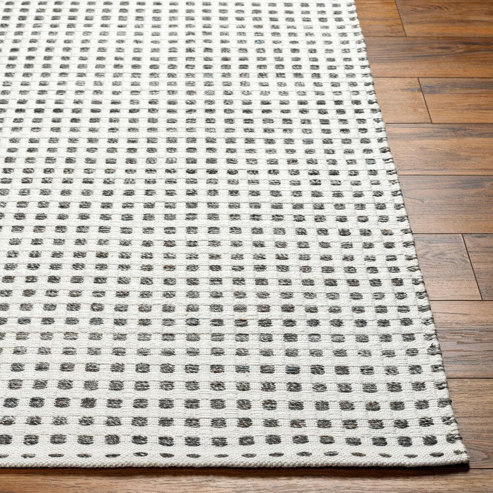 Surya Ariel White and Charcoal 10&#39; x 14 Area Rug, , large