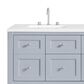 James Martin Vanities Breckenridge 60" Double Bathroom Vanity in Serenity Blue with 3 cm White Zeus Quartz Top and Rectangular Sinks, , large