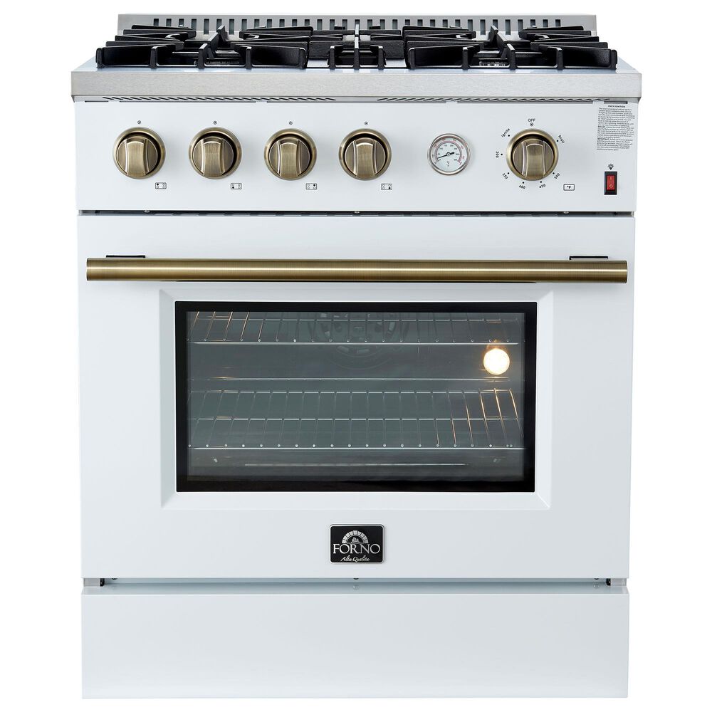 Forno Marco 30" Freestanding Gas Range in White, , large