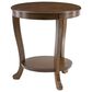 Linon Home Decor Aubert Round Side Table in Hazelnut, , large