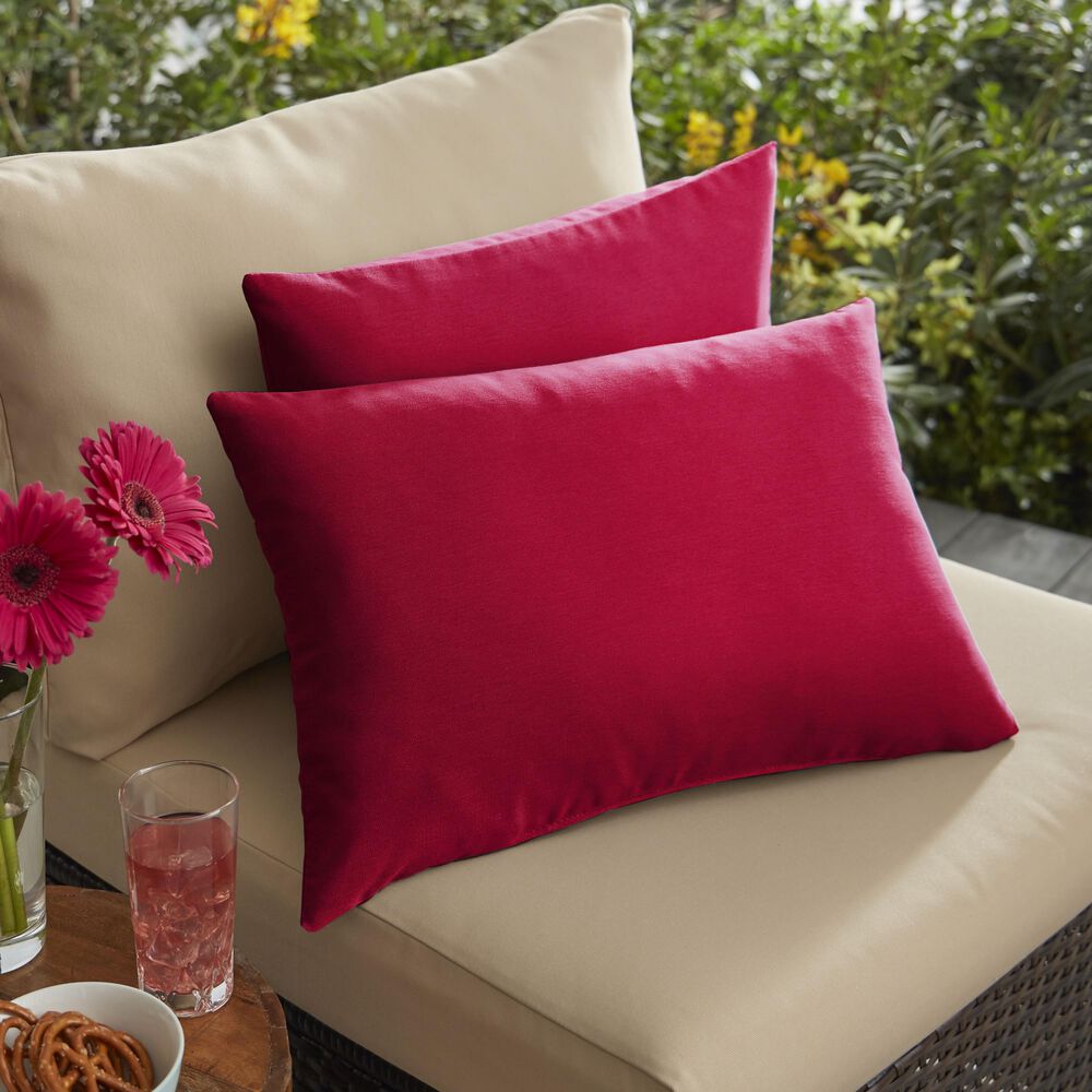 Sorra Home Sunbrella 13" x 20" Pillow in Canvas Jockey Red (Set of 2), , large