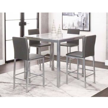 Penny Lane Brynn 5-Piece Pub Table Set in Light Gray and Platinum, , large