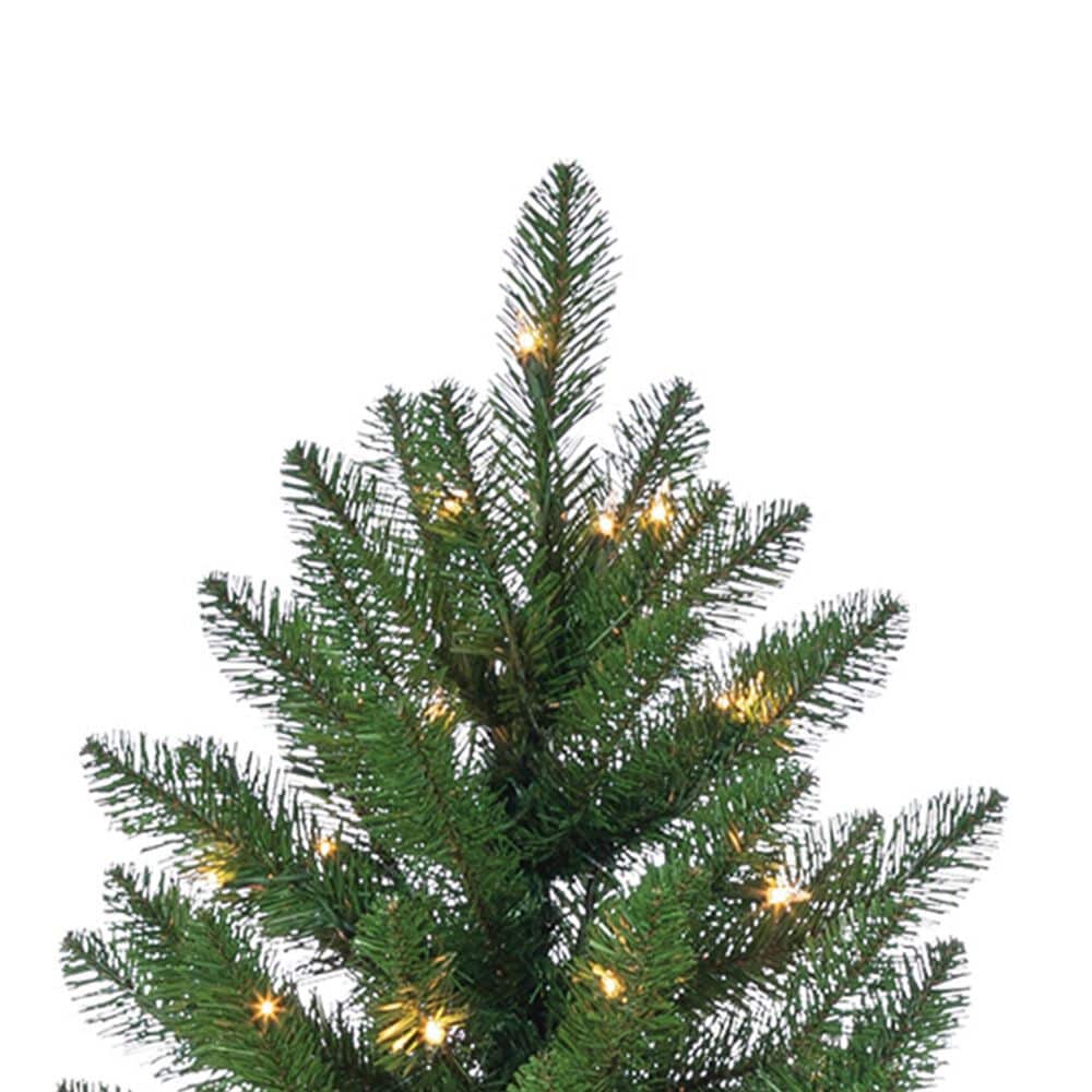 The Gerson Company 7.5&#39; Pre-Lit Artificial Stone Pine with White Lights in Green, , large