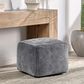 Classic Home Heirloom Pouf Ottoman in Gray Velvet, , large