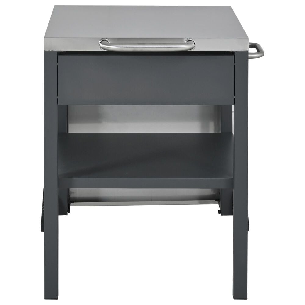 Hearth and Haven Outdoor Foldable Kitchen Cart with Side Table in Gray, , large