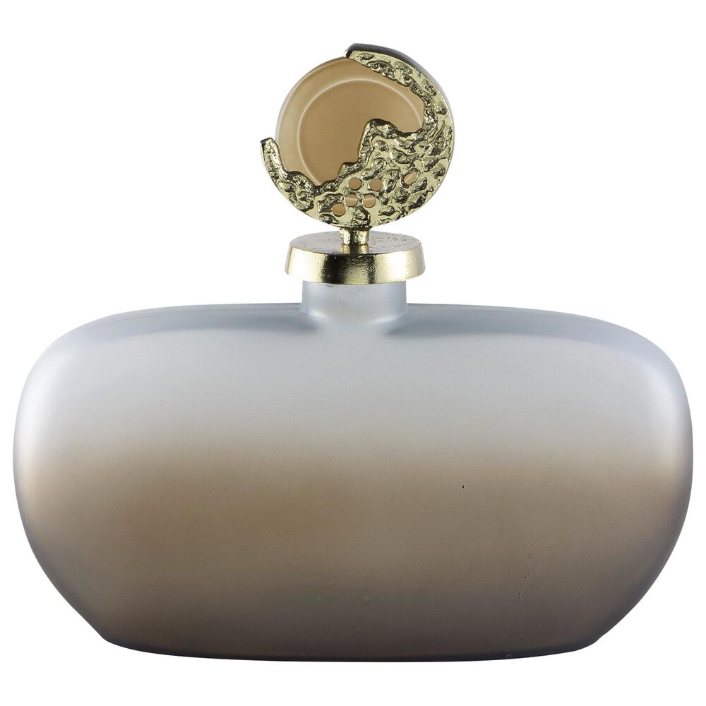 Ashley Acario 11.75" Jar in Taupe and Gold, , large