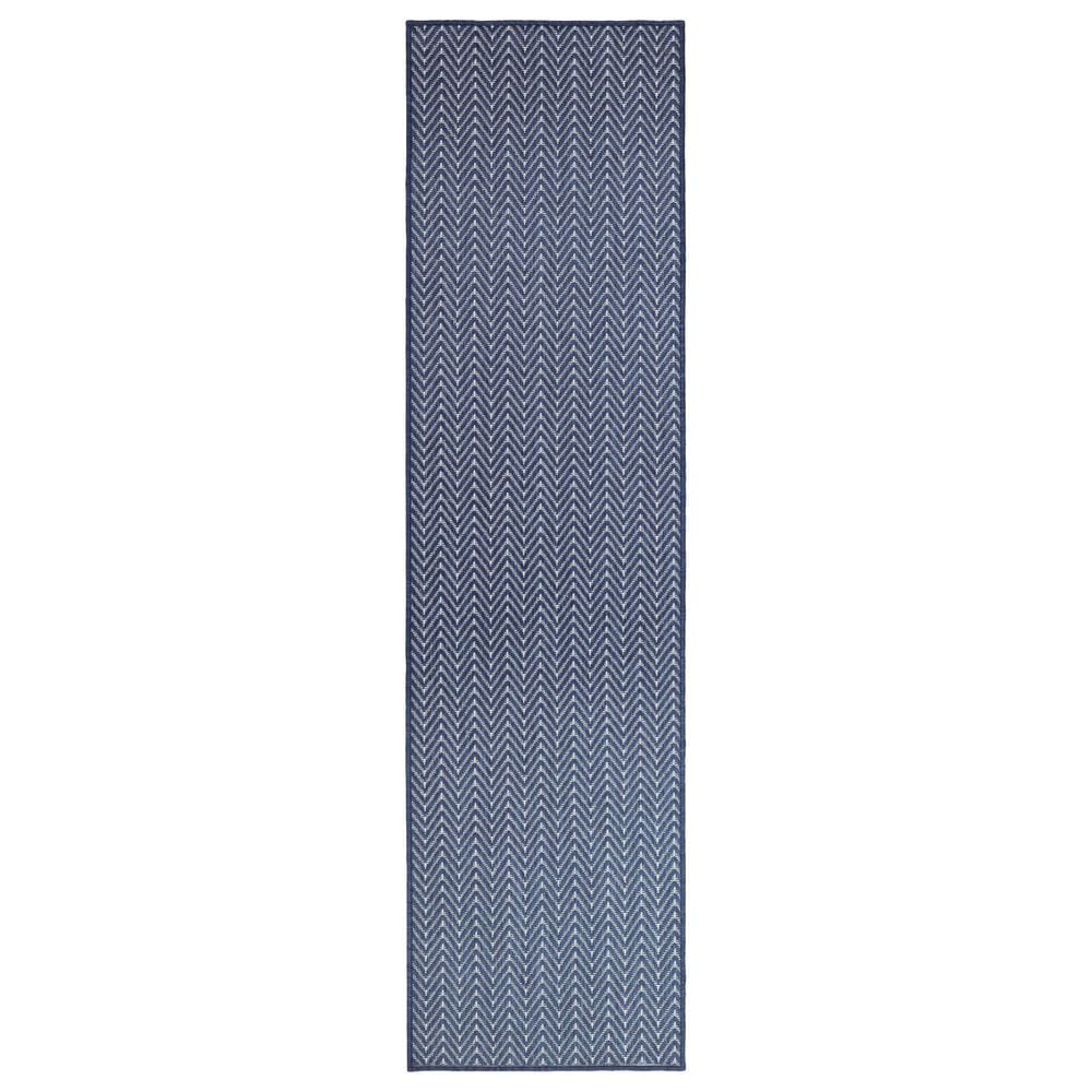 Nourison Horizon HOZ02 Navy 2" x 6" Indoor/Outdoor Runner, , large