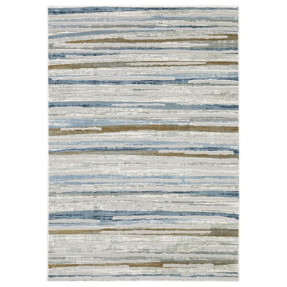 Oriental Weavers Easton Golden Stripes 9"10" x 12"10" Beige Area Rug, , large