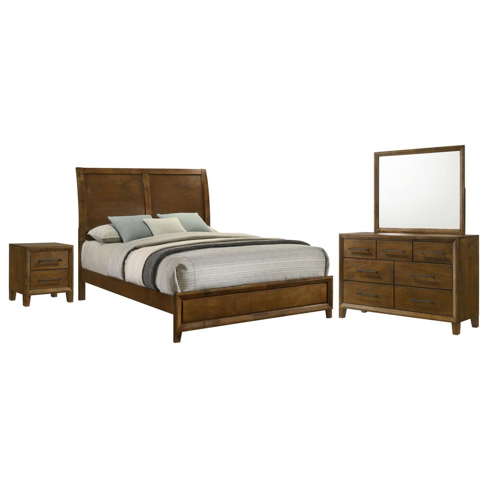 New Heritage Ballard 4 Piece Wood Queen Panel Bedroom Set in Walnut, , large