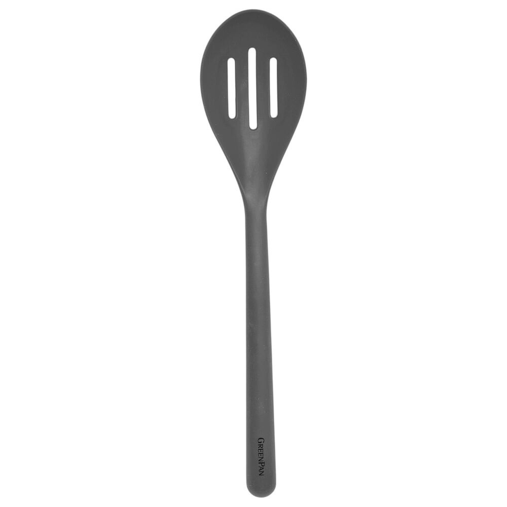Green Pan Platinum Silicone Splotted Spoon in Charcoal Grey, , large