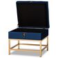 Baxton Studio Aliana Storage Ottoman in Navy Blue/Gold, , large