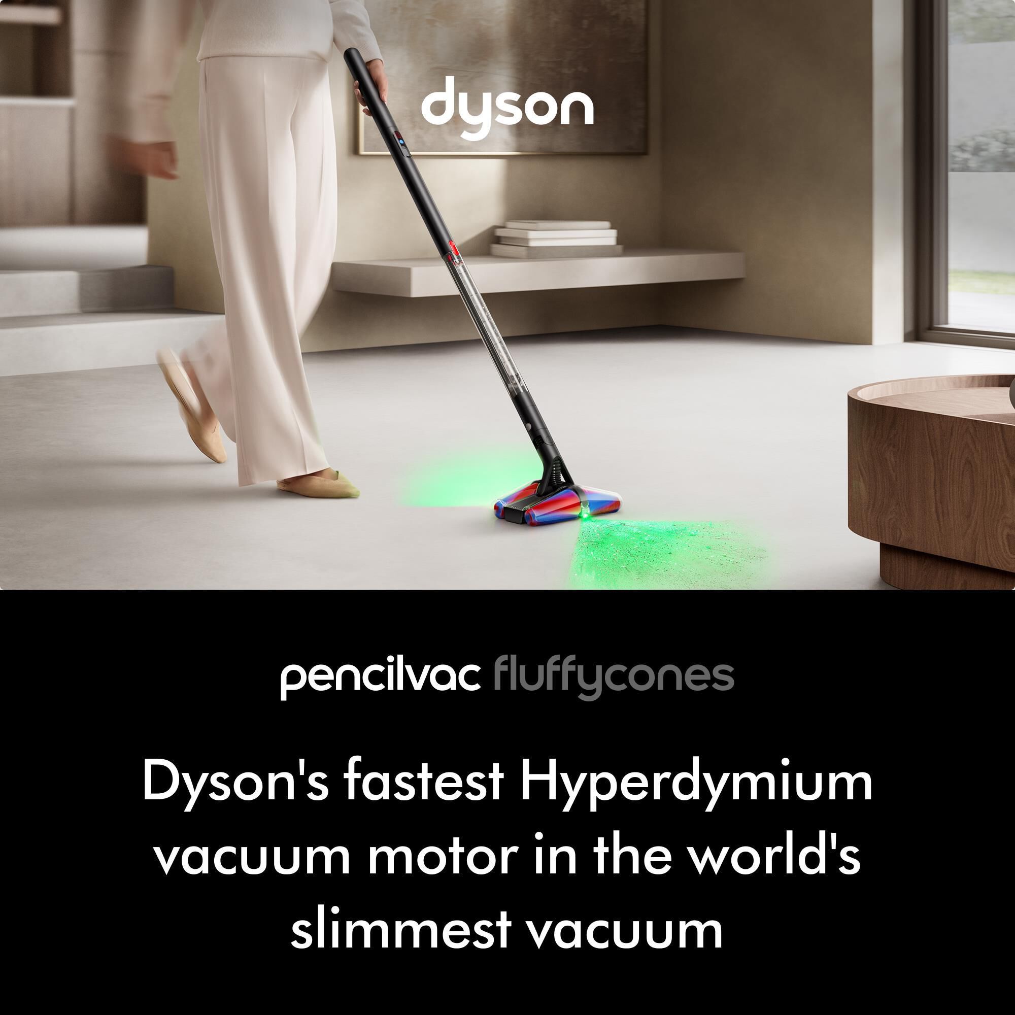 Dyson PencilVac Fluffycones Cordless Vacuum in Black