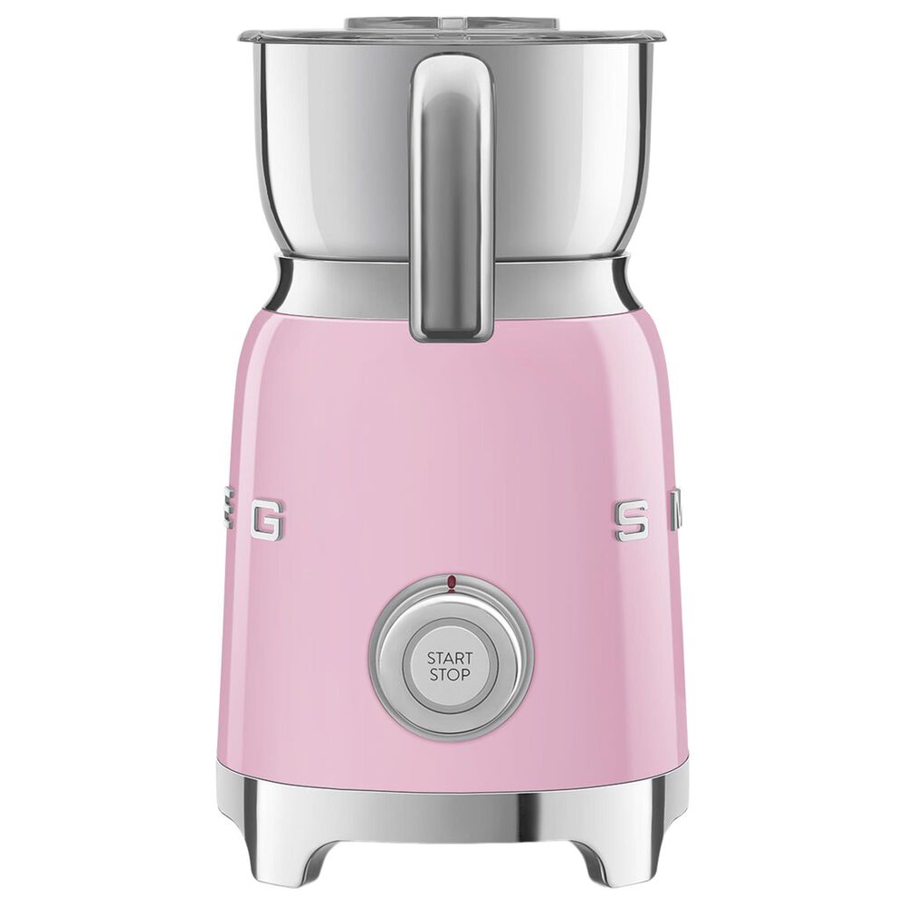 SMEG 20 Oz Retro Style Milk Frother in Pink and Polished Chrome, , large