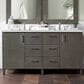 James Martin Vanities Metropolitan 60" Double Bathroom Vanity in Silver Oak with 3 cm Eternal Jasmine Pearl Quartz Top and Rectangular Sinks, , large