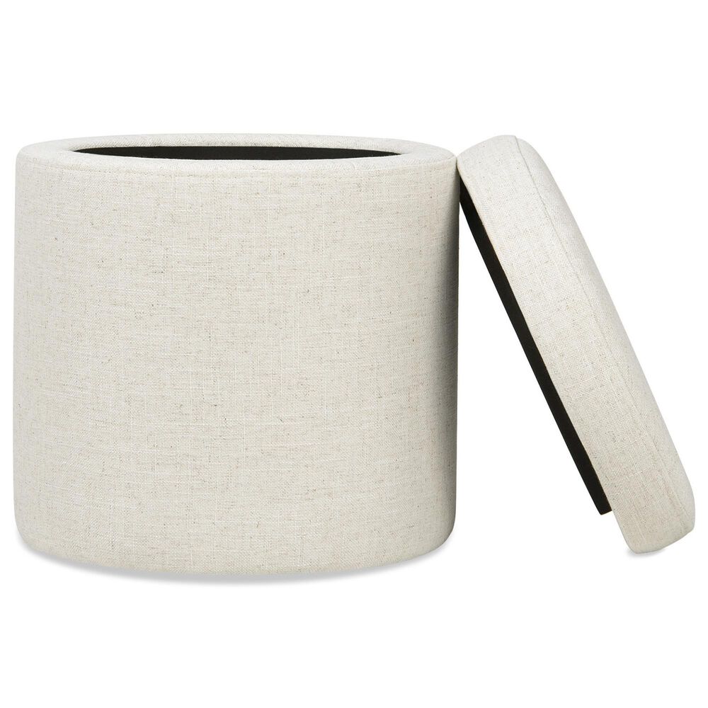 Jennifer Taylor Home Brandy Ottoman with Storage in Flax White, , large