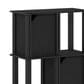 HOMLUX 4-Tier Storage Bookcase with Three Doors in Black Oak and Black, , large