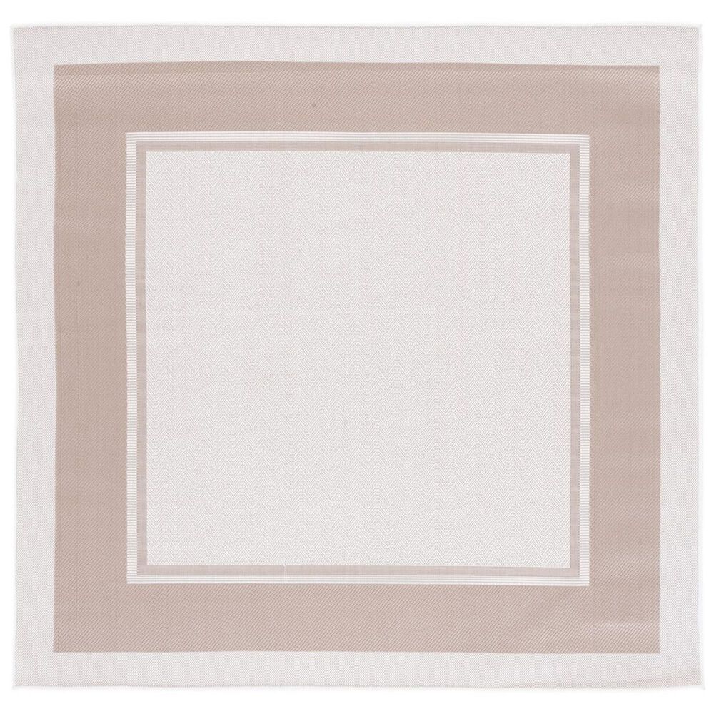 Safavieh Martha Stewart Cyprus Chevron 6"7" Square Ivory and Beige Area Rug, , large