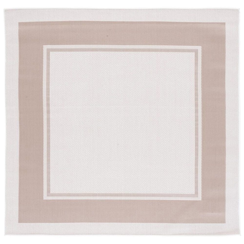 Safavieh Martha Stewart Cyprus Chevron 6"7" Square Ivory and Beige Area Rug, , large