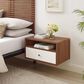Modway Transmit 1 Drawer and Shelf Wall Mount Nightstand in Walnut White, , large