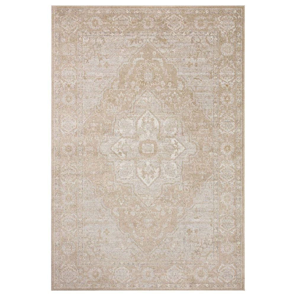 Loloi II Odette 7"10" Round Beige and Silver Area Rug, , large