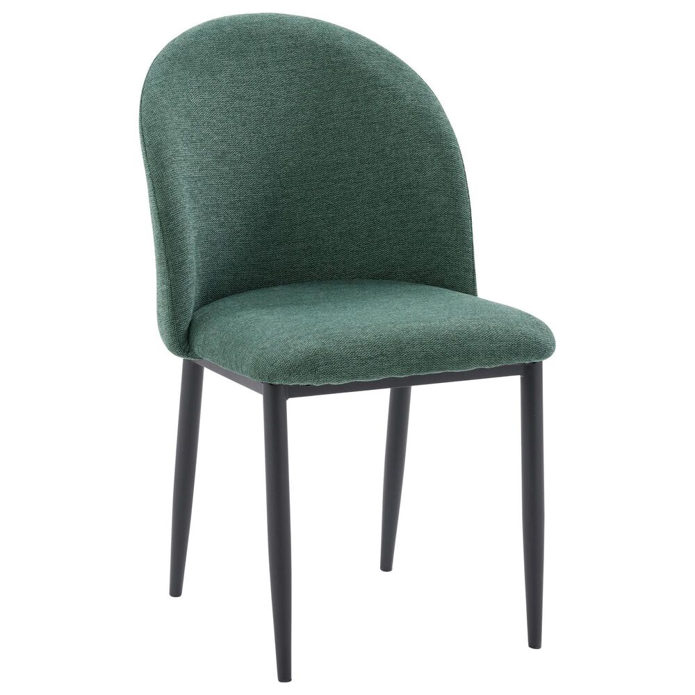 CorLiving Nash Side Chair with Dark Green Cushion in Black, , large